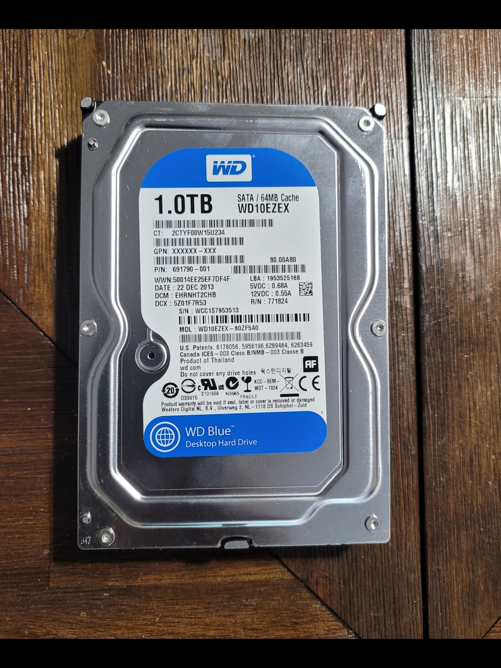 1TB Western Digital Blue WD10EZEX Desktop Hard Drive HDD SATA